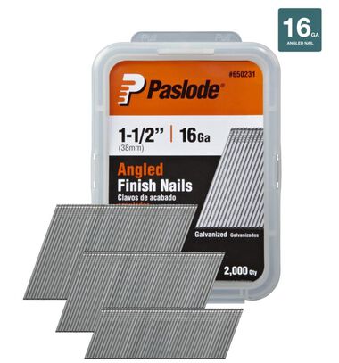 Paslode 2000 Pack 1-1/2in 16ga Galv Angled Finishing Nails