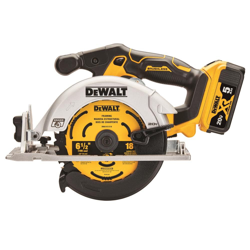 DEWALT 20V MAX 6 1 2 in. Brushless Cordless Circular Saw Kit DCS565P1 Acme Tools