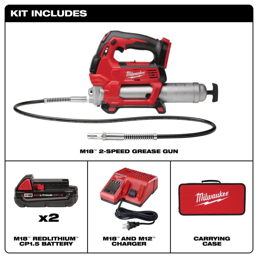 Milwaukee M18 2-Speed Grease Gun 2CT Kit, large image number 2