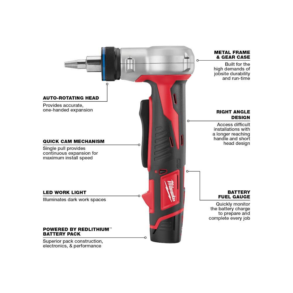 Milwaukee M12 Lithium-Ion ProPEX Expansion Tool Kit, large image number 7