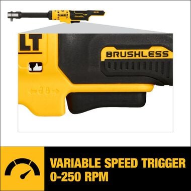 DEWALT XTREME 12V MAX 3/8in Extended Reach Ratchet Brushless (Bare Tool), large image number 7