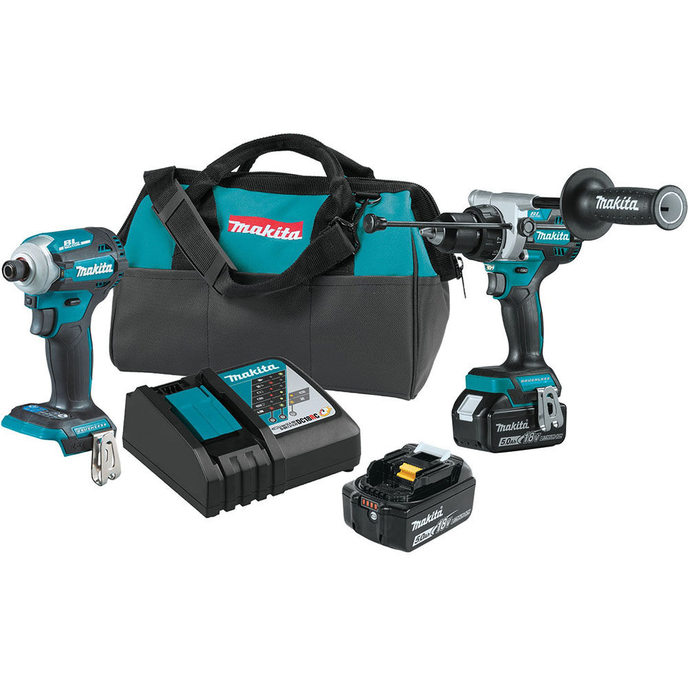 Makita 18V LXT Lithium-Ion Brushless Cordless 2 Piece Combo Kit 5.0Ah - XT288T