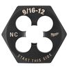 Milwaukee 9/16 in -12 NC 1-7/16 in  Hex Threading Die, small image number 1