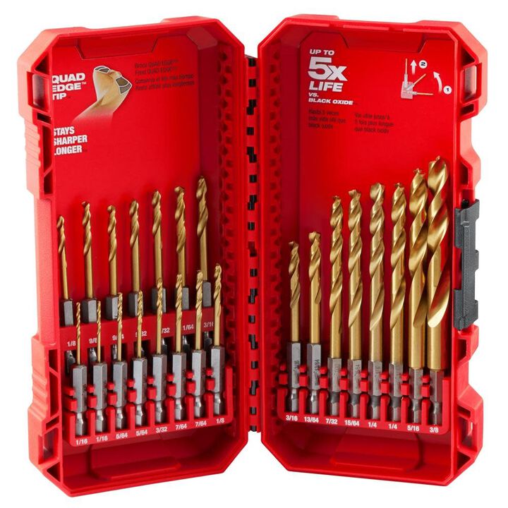 Milwaukee SHOCKWAVE Impact Duty RED HELIX Titanium Drill Bit Set  23PC