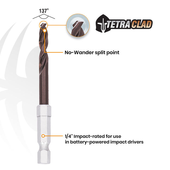 Spyder 1/16 Inch Hex Shank Drill Bit, TetraClad Coating, large image number 2
