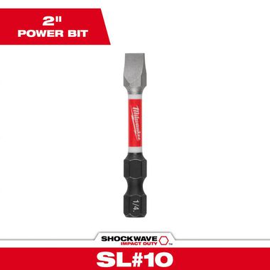 Milwaukee SHOCKWAVE 2 in. Impact Slotted 1/4 in. Power Bit