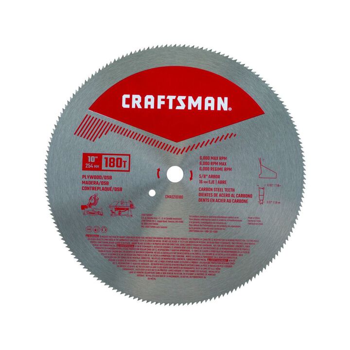 CRAFTSMAN 10 Inch Plywood/OSB Saw Blade 180-Tooth, large image number 5