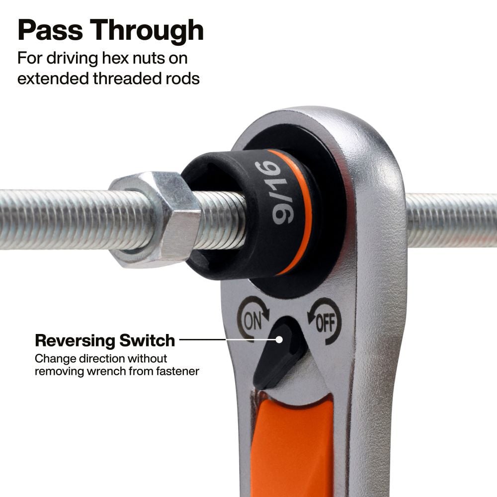 Klein Tools KNECT 6 Inch Adjustable Wrench with Pass-Through Ratchet Set 10 Pieces, large image number 6