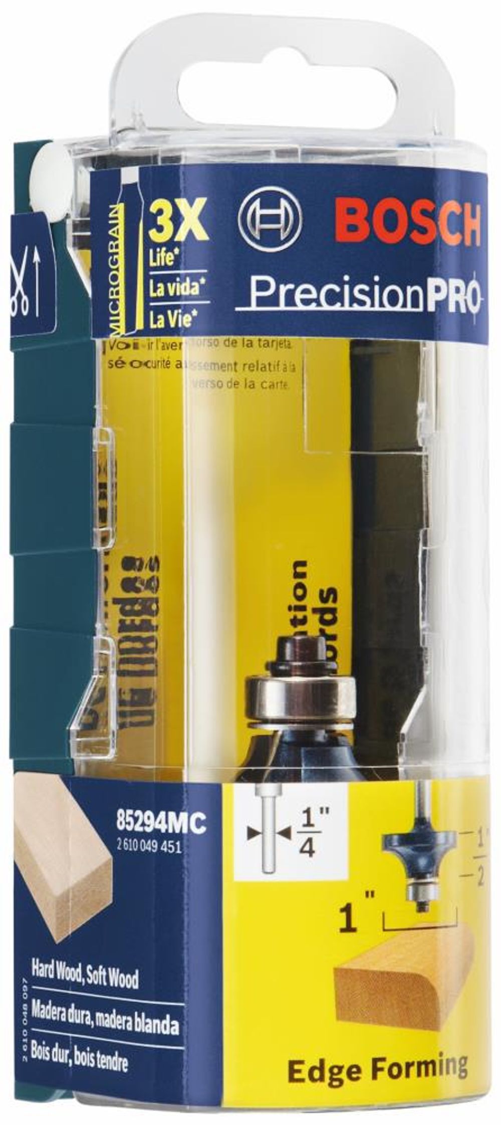 Bosch 1/4in x 1/2in Carbide Tipped Roundover Router Bit, large image number 2