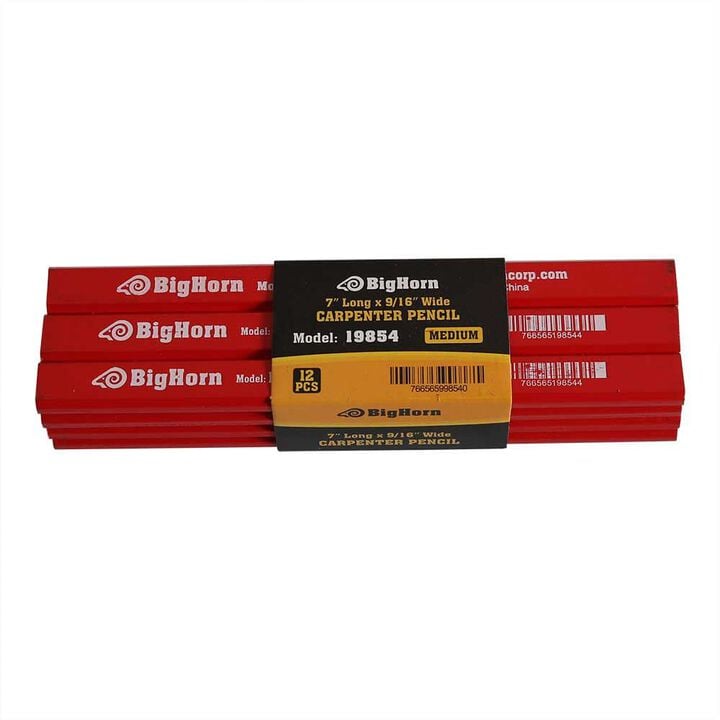 Big Horn Carpenters Pencil 7 Inch long x 9 16 Inch Wide 12 Pack, large image number 1