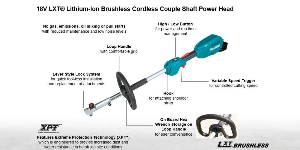 Makita 18V LXT Lithium Ion Brushless Cordless Couple Shaft Power
