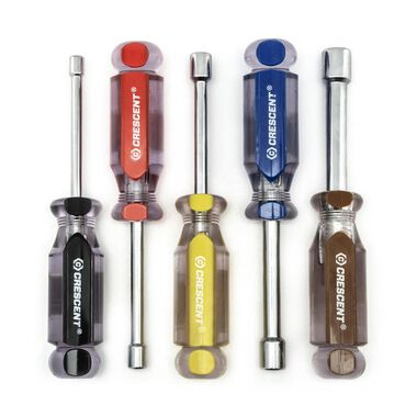 Crescent Nutdriver Set SAE Solid Shaft Tri-lobe Acetate 5pc