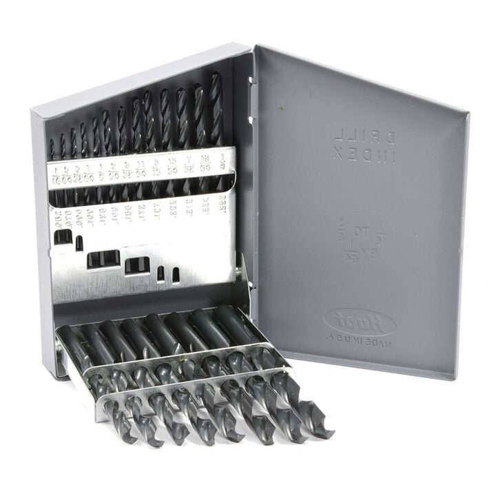 Forney Industries 21-Piece Jobber Length Drill Bit Set, High Speed Steel (HSS), 135 Degree Split Point, large image number 1