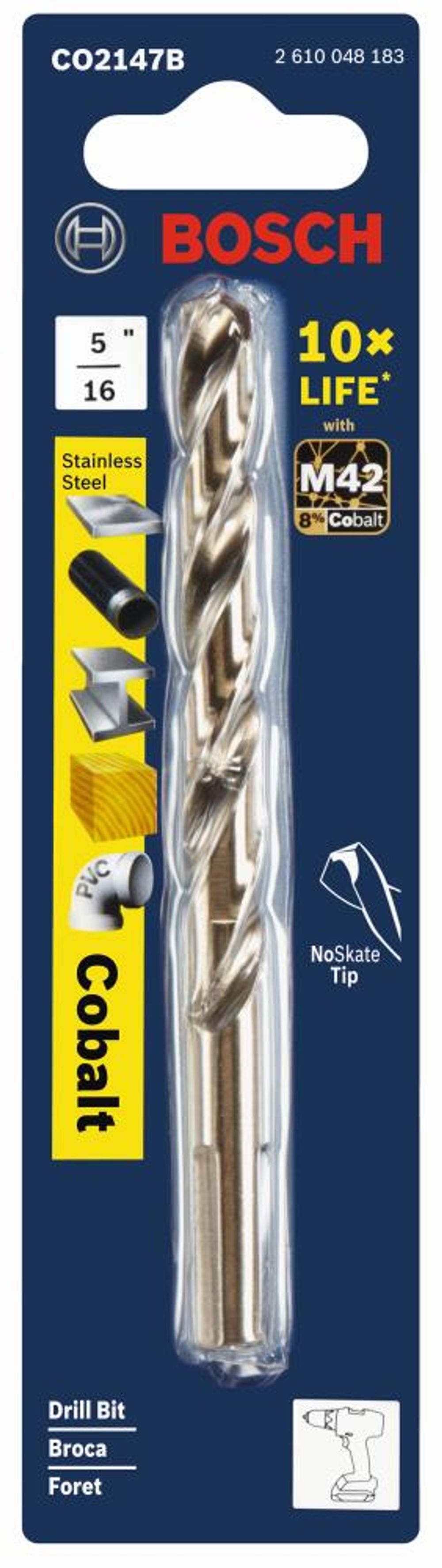 Bosch 5/16 Inch X 4-1/2 Inch Cobalt M42 Drill Bit, large image number 3