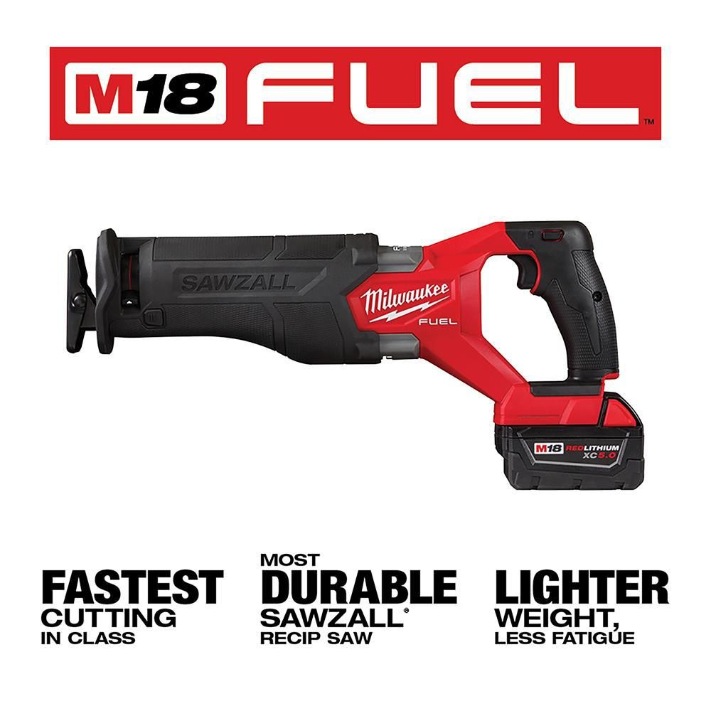 Milwaukee M18 FUEL SAWZALL Reciprocating Saw - 1 Battery XC5.0 Kit, large image number 3