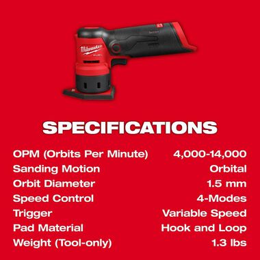 Milwaukee M12 FUEL Orbital Detail Sander (Bare Tool), large image number 8