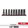 Milwaukee Promotional 9PC SHOCKWAVE Impact Duty 1/2" Drive Metric Deep 6 Point Socket Set, small image number 2