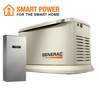 Generac Guardian Series 70432 22kwith 19.5kW Air Cooled Home Standby Generator with WiFi with Whole House 200 Amp Transfer Switch (non CUL), large image number 1
