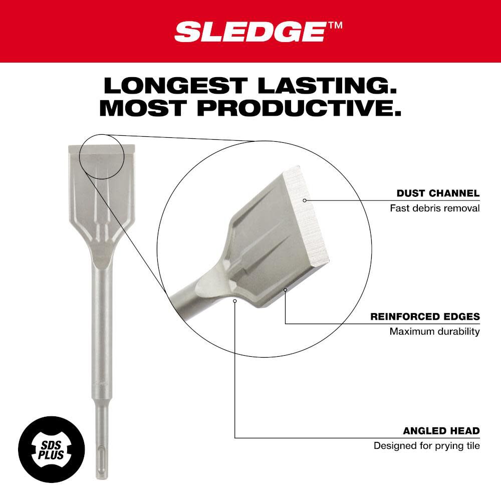 Milwaukee 9-1/2 in. Tile Chisel SDS Plus Demolition Steel, large image number 4