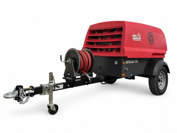 Chicago Pneumatic CPS185-100 100 PSI 185 CFM Towable Compressor with Hose Reel