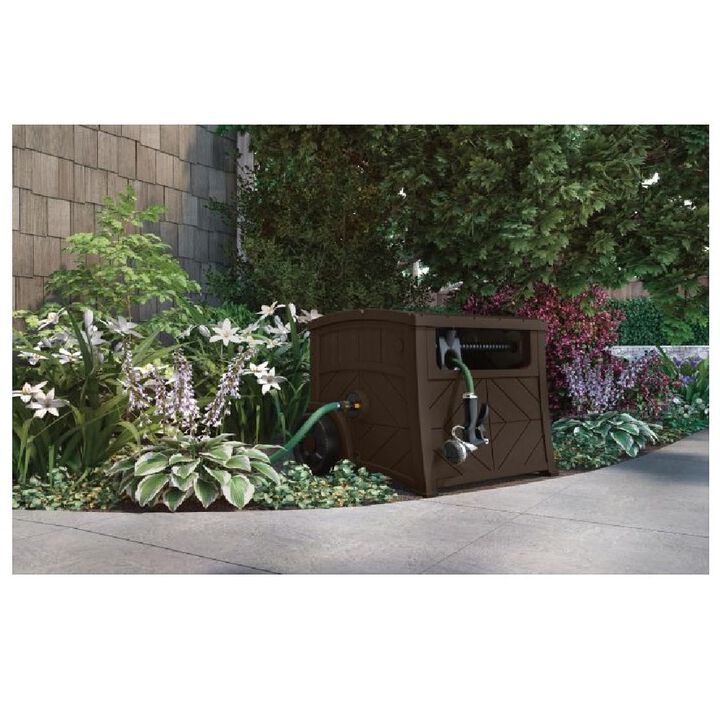 Suncast Baywood 150 Ft. Resin Smart Tube Hose Hideaway, Java, large image number 3