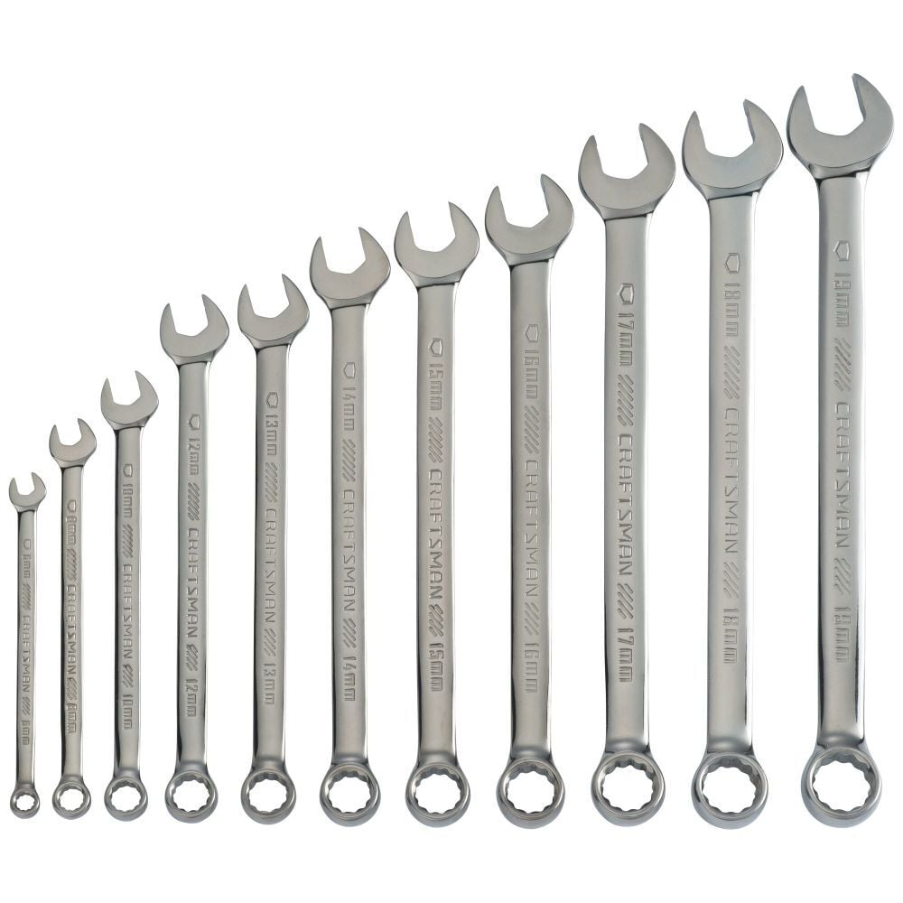 CRAFTSMAN Metric Gunmetal Chrome Long-Panel Wrench Set, 11 Piece – CMMT87013