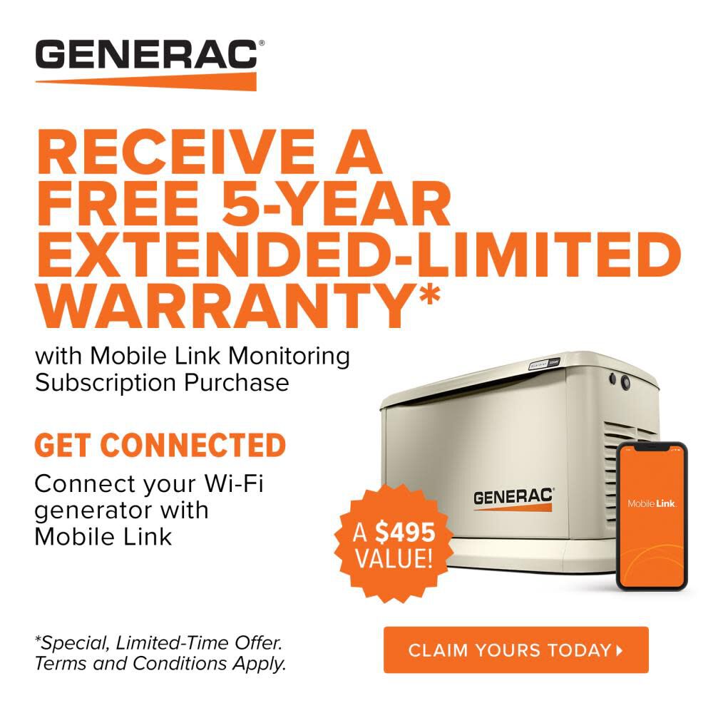 Generac Guardian 18kW Home Back Up Generator with Whole House Switch