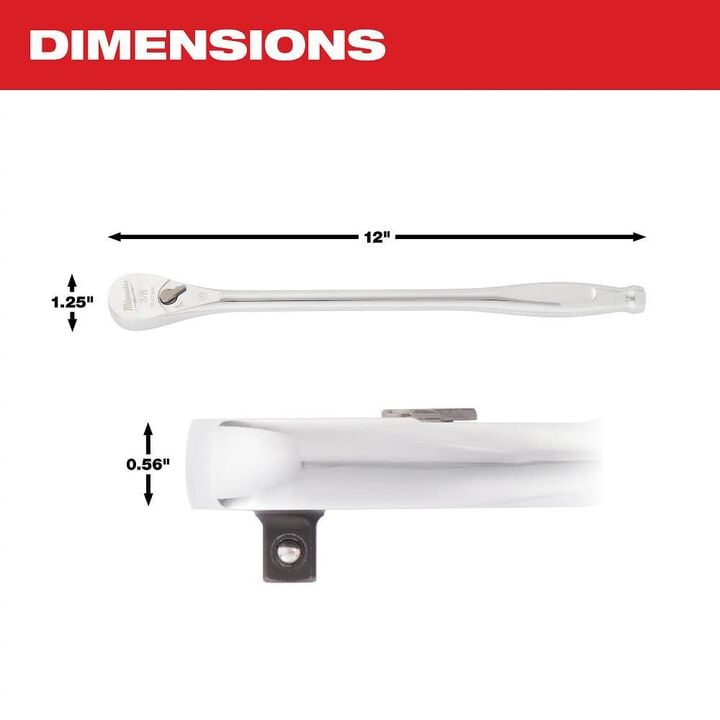 Milwaukee Ratchet 12inch 3/8inch Drive, large image number 3