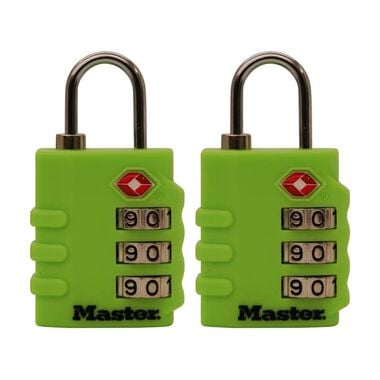 Master Lock Luggage Lock 1 3/8in 3 Dial Combination 2pk