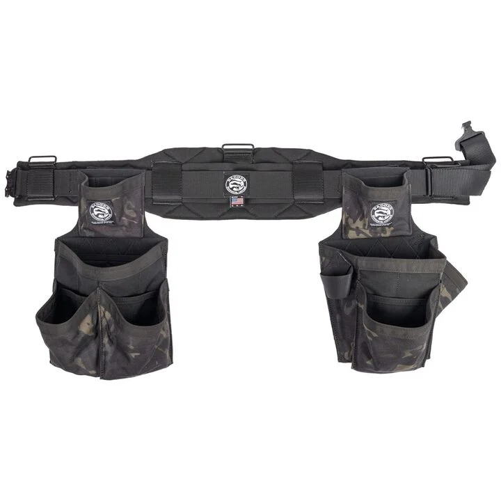 Badger Tool Belts Side-By-Side Carpenter Belt, Black Camo, Large