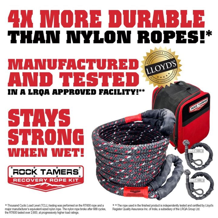 Rock Tamers 3/4 Inch x 30 Ft Recovery Rope Kit, large image number 1