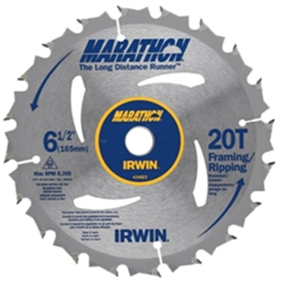 Irwin Marathon 6-1/2In 20T Carbide Saw Blade, large image number 1
