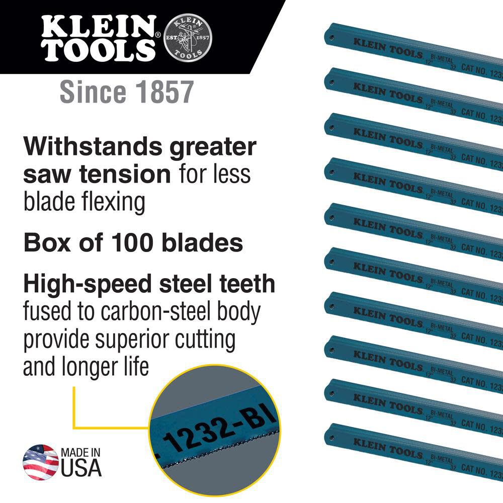 Klein Tools 12in Bi-Metal Blades 100 Pack, large image number 2