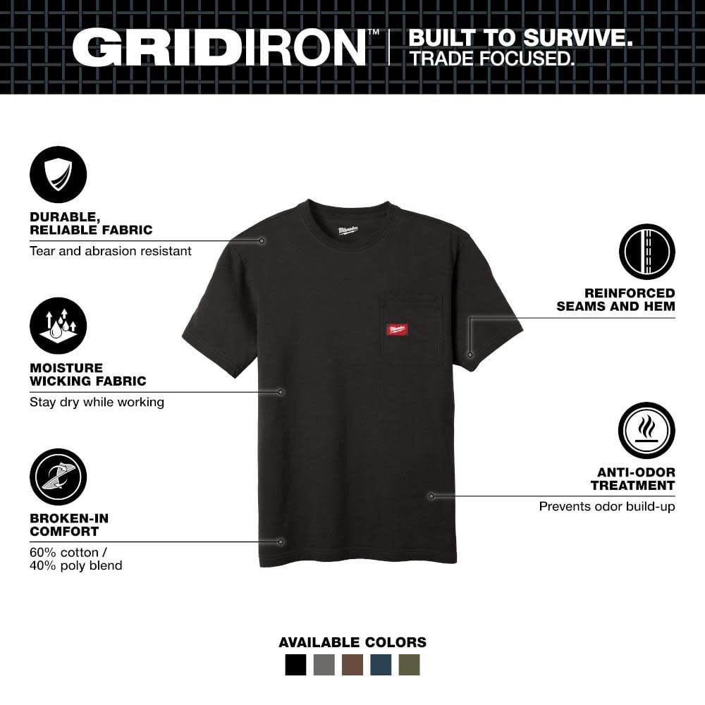 Milwaukee GRIDIRON Pocket T-Shirt Short Sleeve, large image number 2