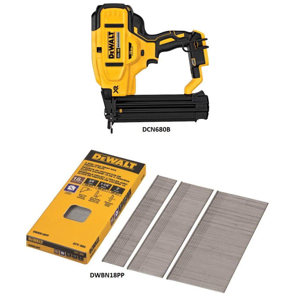 DEWALT 20V MAX Cordless Brad Nailer & Brad Nail Project Pack Bundle, large image number 2