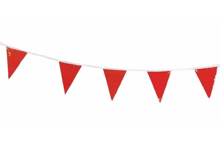 Cortina Safety Products 60 Ft. Length x 9 Inch Width Vinyl Pennant, Red