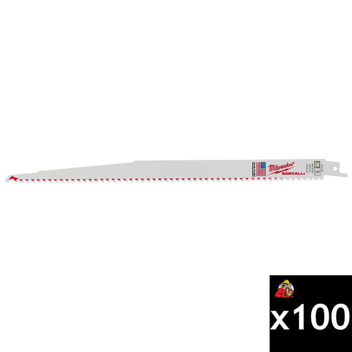 Milwaukee 12 Inch 5 TPI SAWZALL Blade Bundle, 100 Pieces, large image number 0