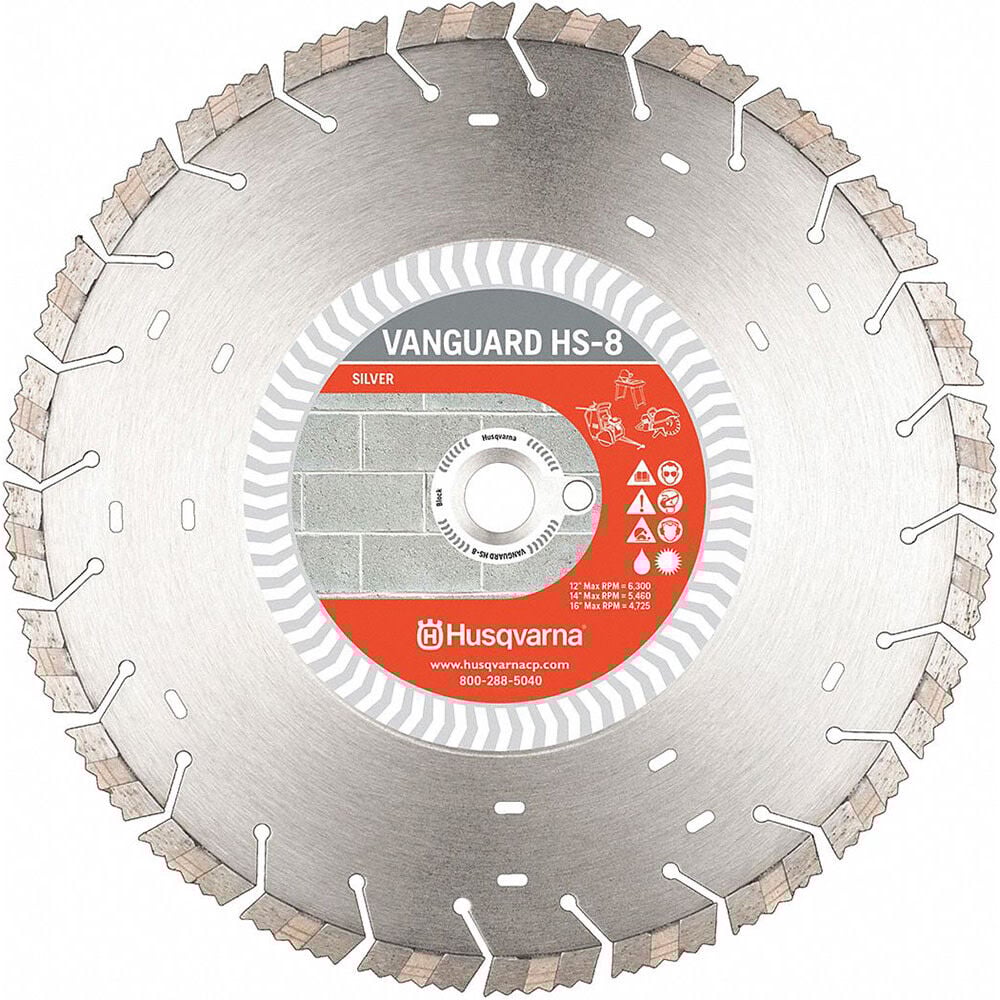 Husqvarna Construction HS-8 12 Inch Silver Segmented Turbo Rim Diamond Blade for Soft Concrete – 589719801
