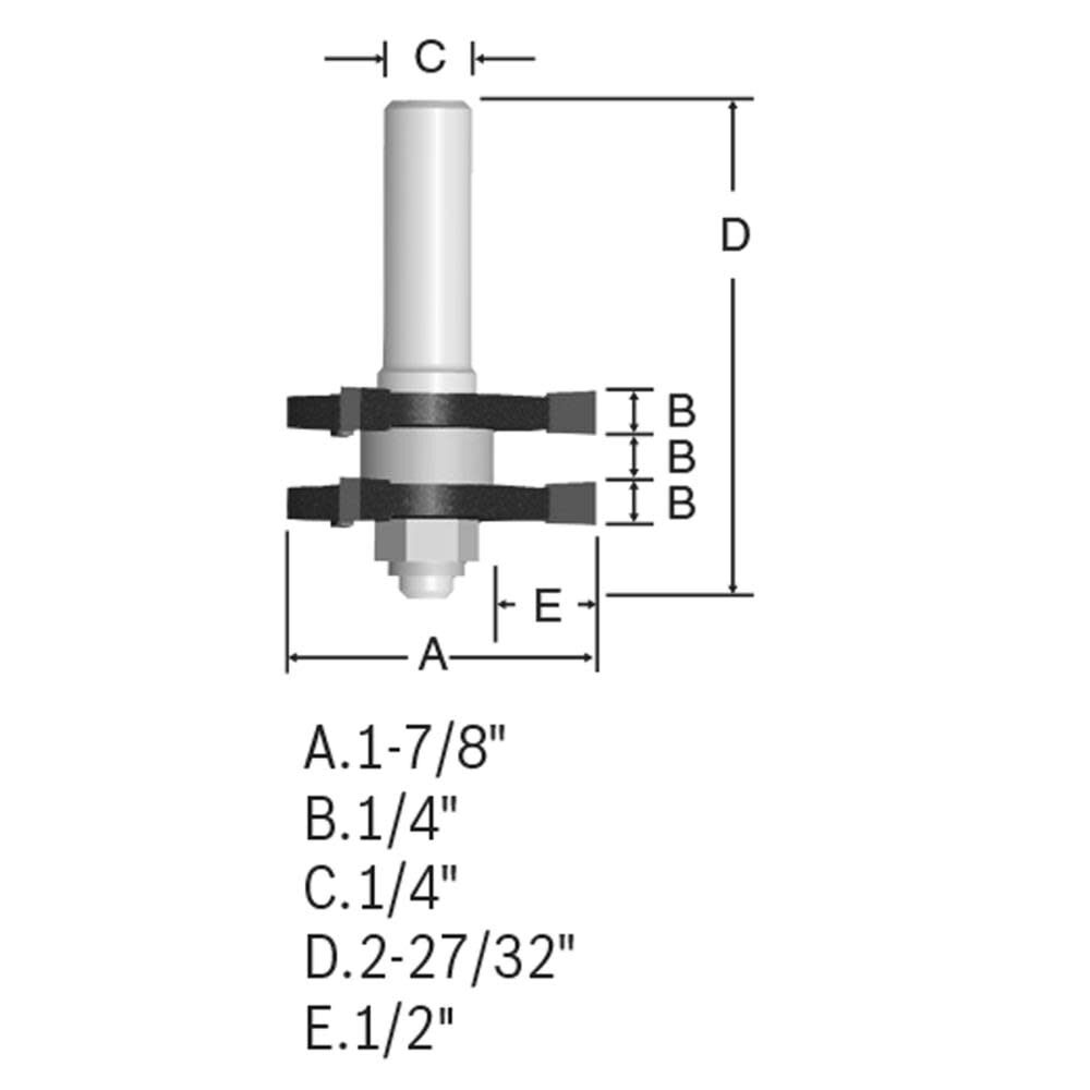 Bosch 1 7 8in x 1 4in Carbide Tipped Tongue and Groove Bit 84623M