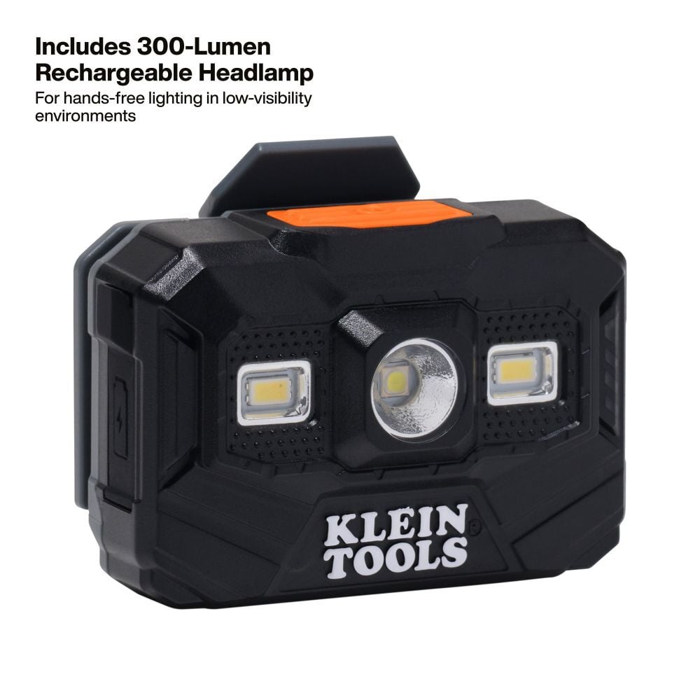 Klein Tools Class C Hard Hat REFLEKTOR Black Chrome Vented Full Brim with Headlamp, large image number 7