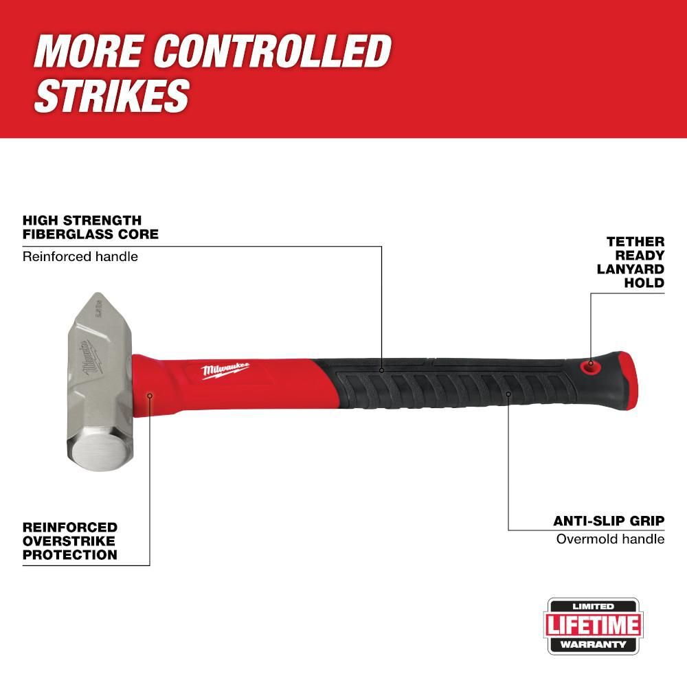 Milwaukee 2 1/2 lb Fiberglass Cross Peen Hammer, large image number 2