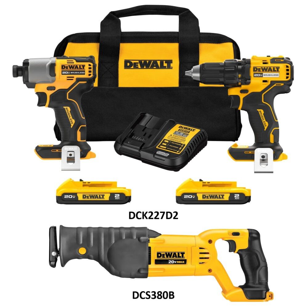 DEWALT 20V Max 2 Tool Combo Kit and Reciprocating Saw Bundle, large image number 2