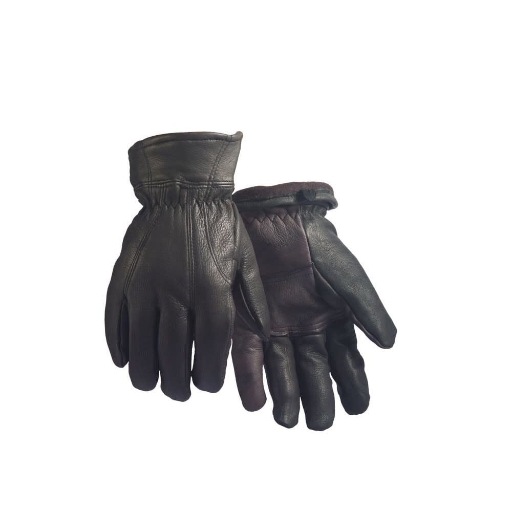 Hand Armor Mens Lined Grain Deerskin Gloves Black Size Large – 911BK-L