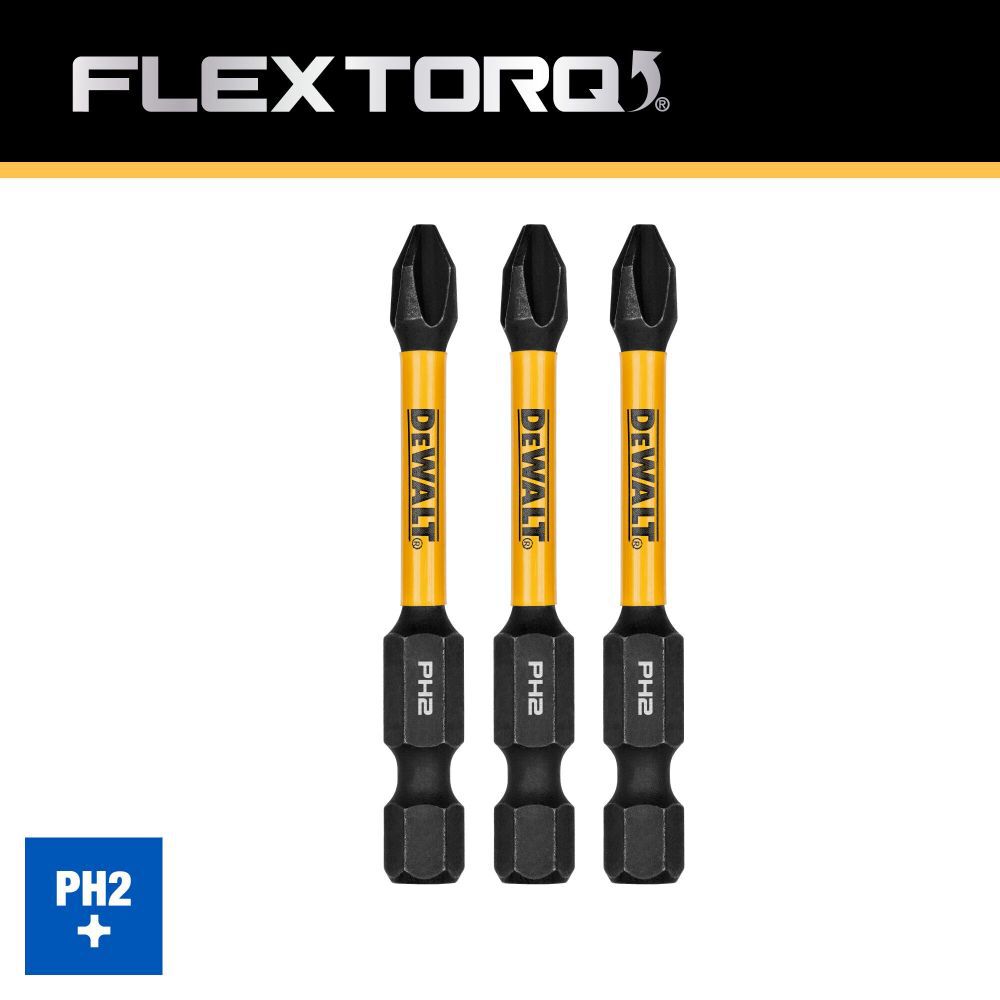 DEWALT 2.25In Phillips #2 Flextorq 3 Pack DWAF2PH2IR3 - Acme
