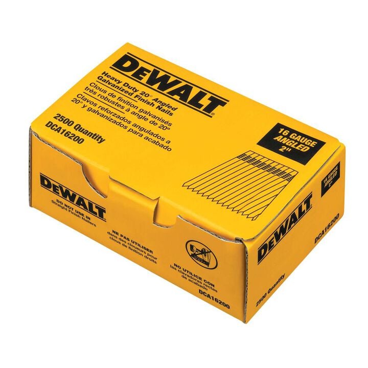 DEWALT 2 Inch Heavy Duty 20-Degree Angled 16 Gauge Galvanized Finish Nails 2500 qty, large image number 2