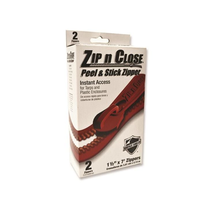 Surface Shield Zip N Close Adhesive Zippers, Red, 1.5 Inch x 84 Inch 