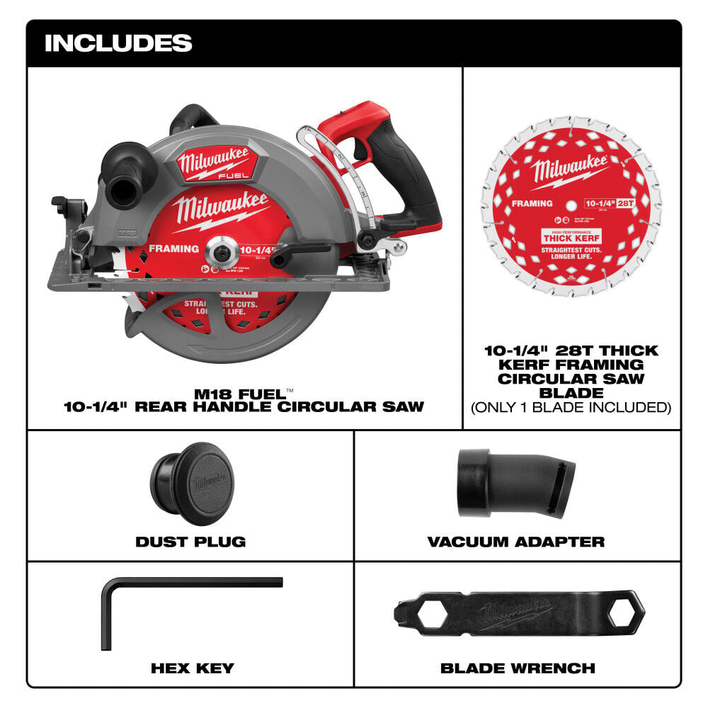 Milwaukee M18 FUEL 10-1/4 Inch Rear Handle Circular Saw (Bare Tool), large image number 3