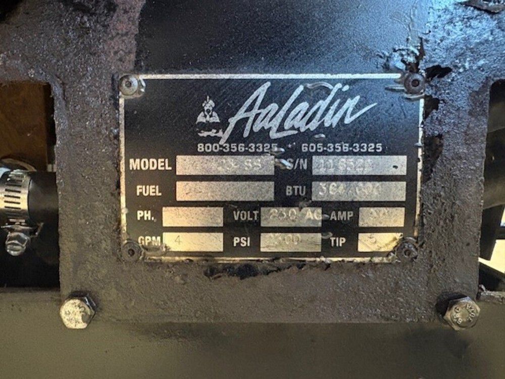 Aaladin Cleaning Systems 14-423SS 2300 PSI 4 GPM Electric Hot Water Pressure Washer with 4 Quick Couple Spray Nozzles Used, large image number 9