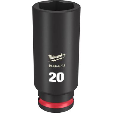 Milwaukee SHOCKWAVE Impact Duty Socket 3/8in Drive 20MM Deep 6 Point, large image number 0