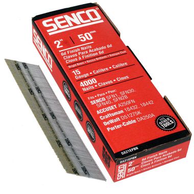 Senco 2 In. Box of 4000 15-Gauge Finish Nail Pack, large image number 0